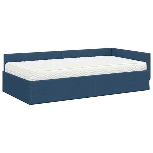 Maison Exclusive - Hörnsängram med madrass 2 st Blå 100 x 200 cm tyg