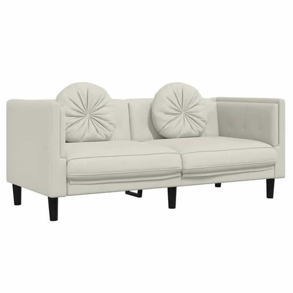 Maison Exclusive - Sofa med puder til 2 personer i cremevelour