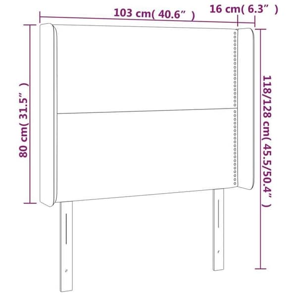 Maison Exclusive - LED Hovedgærde Sort 103x16x118/128 cm Simili Læder