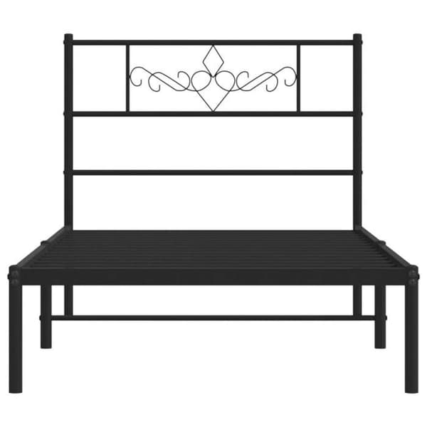 Sengestel - EKSKLUSIV HUS - Klassisk - 90x200 cm - Sort metal - Lamelseng Svart