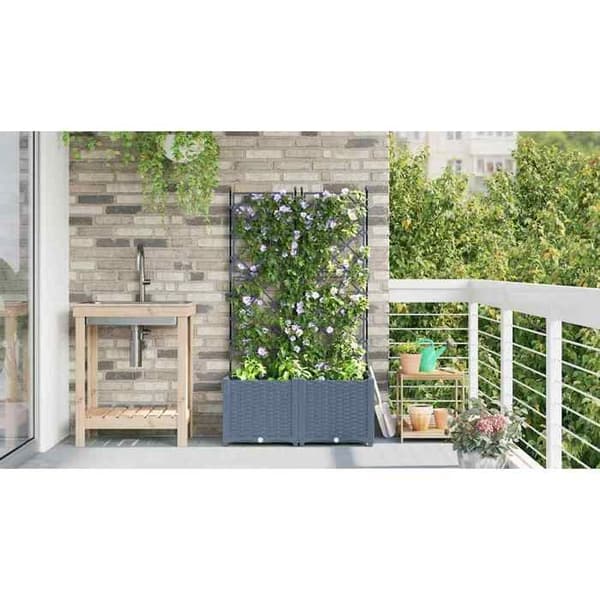 Maison Exclusive - Puutarhakori 2 kpl Vaaleanharmaa 80 x 40 x 143 cm PP