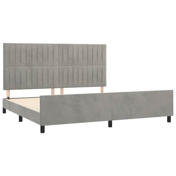 Maison Exclusive - Sänkykehys ilman patjaa vaaleanharmaa 200x200 cm sametti Ljusgrått