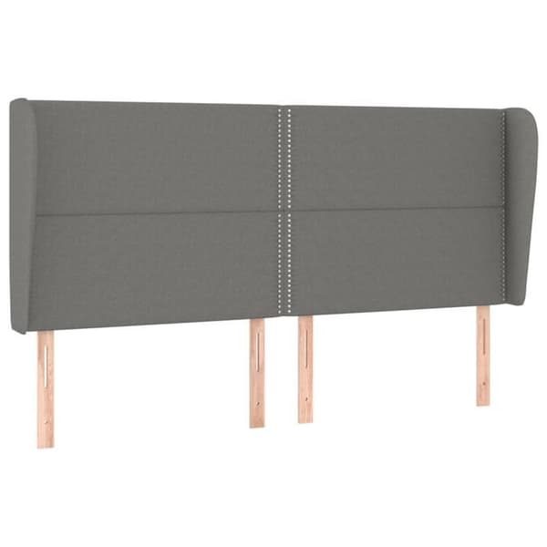 Maison Exclusive - Päätylevy korvilla Tummanharmaa 203x23x118/128 cm Kangas mörkgrå