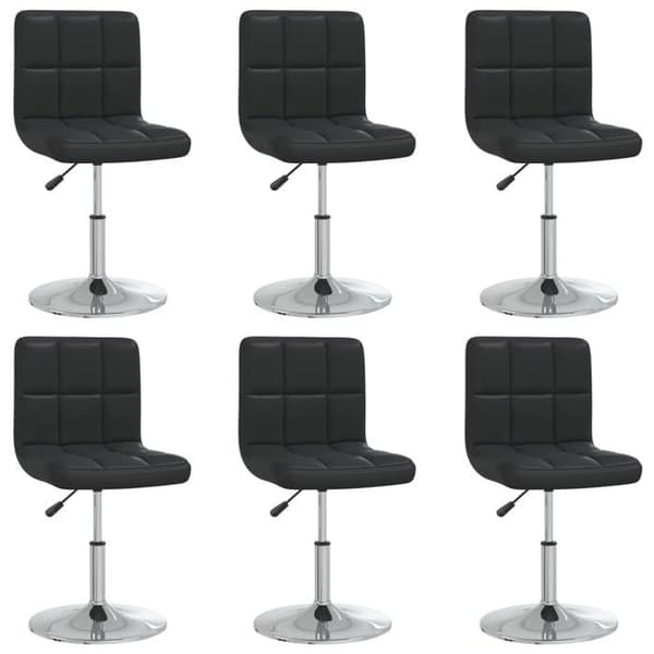 Maison Exclusive - Matstolar set om 6 svart konstläder