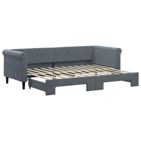 Maison Exclusive - Dagbädd med utdragssäng utan madrass grå mörk 80x200 cm Mörkgrå