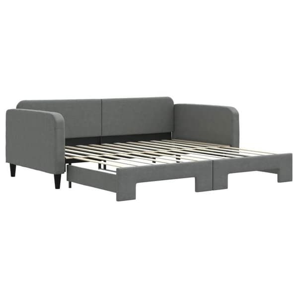 Maison Exclusive - Päivävuode, jossa on alavuode ilman patjaa, tummanharmaa 100x200 cm Mörkgrå