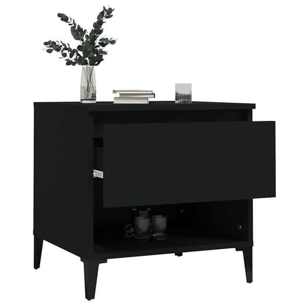 Maison Exclusive - 2 stk. sideborde Sort 50x46x50 cm Ingeniørtræ