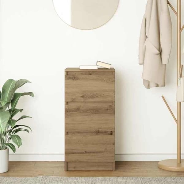 Maison Exclusive - Buffet i håndlavet egetræ 37,5x35x76 cm i ingeniørtræ