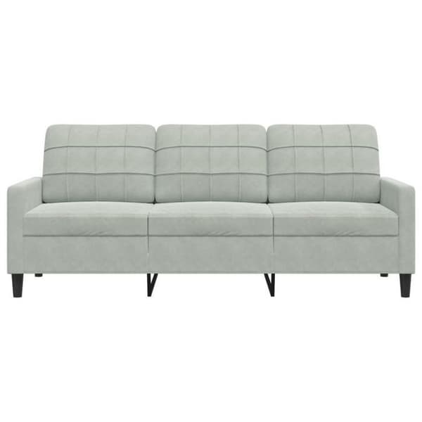 Maison Exclusive - Soffa 3-sits Grå 180 cm Sammet Ljusgrått