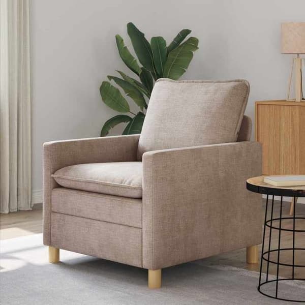 Sofa - EKSKLUSIV HUS - 76×81×87,5 cm - Beige - Polyester - Justerbare armlæn beige