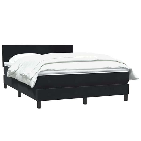 Maison Exclusive - Sängyn lattiapuut, musta patja 160x210 cm sametti