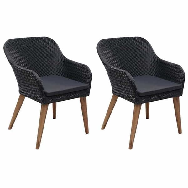 Maison Exclusive - 3 osan musta puutarhakalustesarja Svart