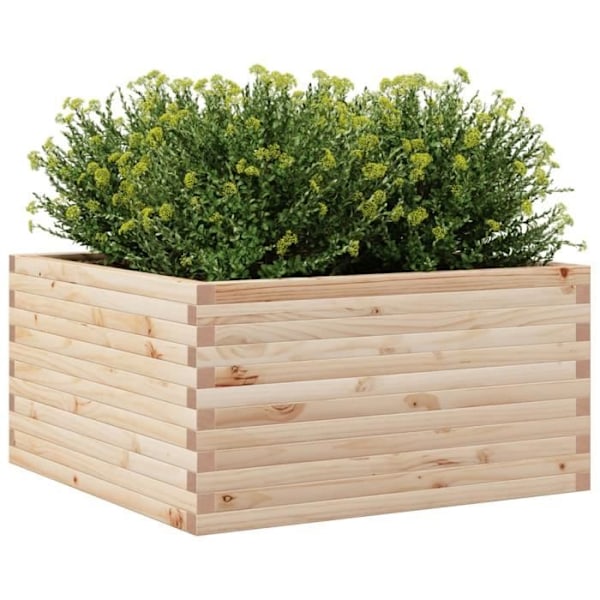 Brun Plantekasse 90x90x46 cm massivt fyrretræ Brun