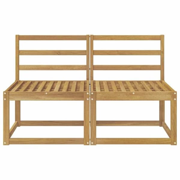 Maison Exclusive - 2-delad soffa för utomhusbruk i massiv akaciaträ vit