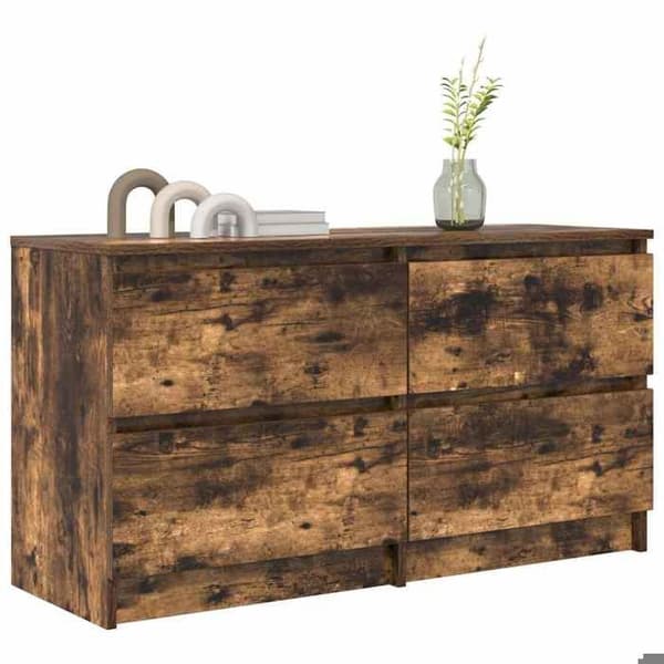 Maison Exclusive - TV-möbel i rökig ek 100x35x54 cm i ingenjörsträ