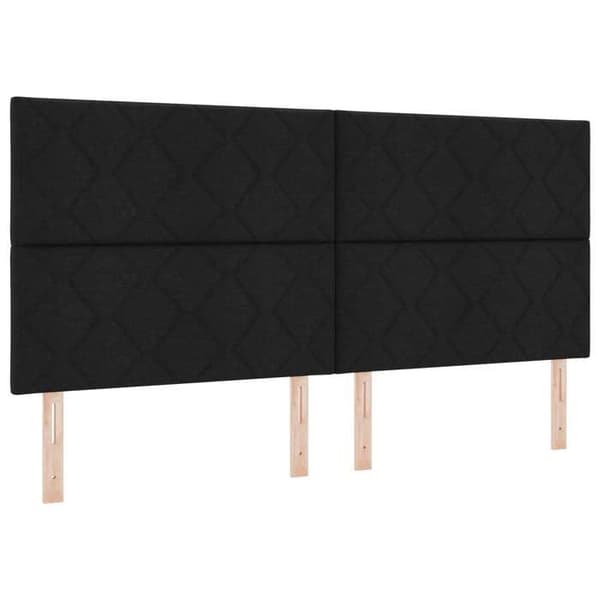 Sengestel med madras - EKSKLUSIV HUS - 200 x 200 cm - Sort - Polyester hovedgærde - Hydraulisk opbevaring Svart