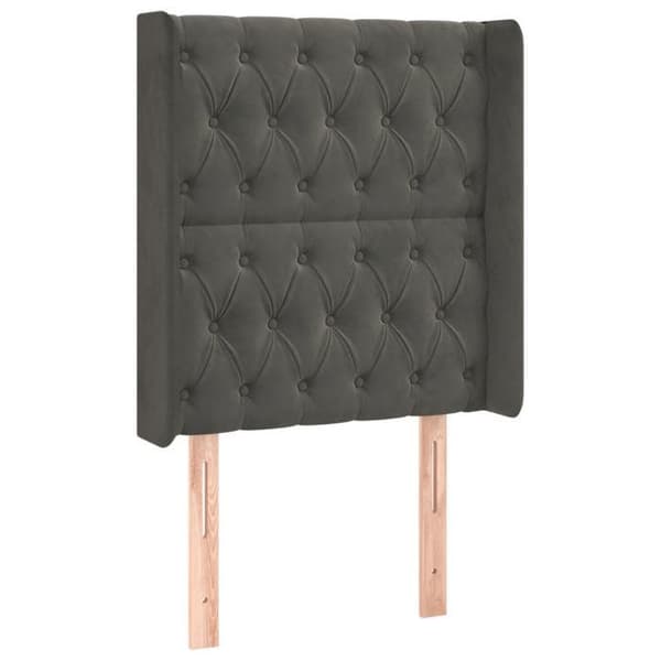 Maison Exclusive - LED-huvudgavel Mörkgrå 83x16x118/128 cm Sammet mörkgrå