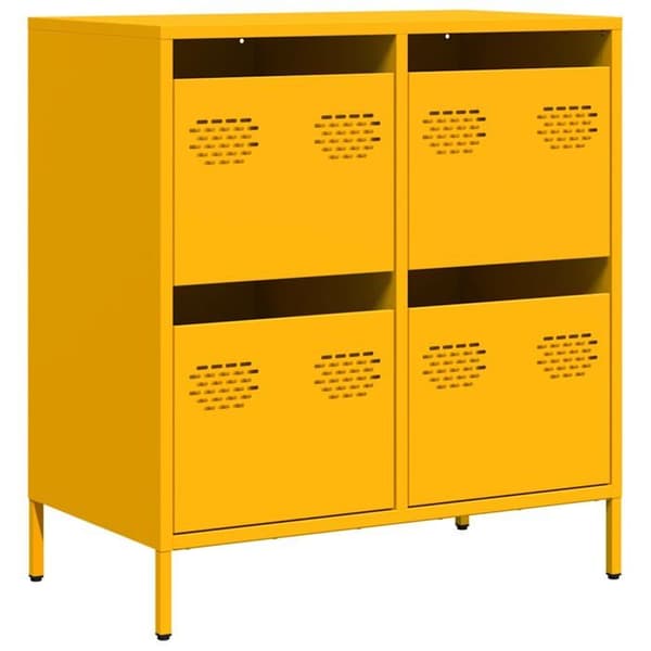 Maison Exclusive - Buffé gul senap 68x39x73,5 cm kallvalsat stål