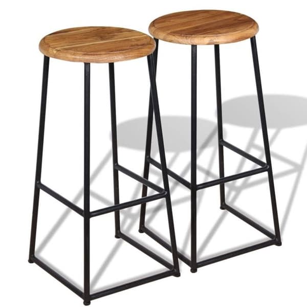 Maison Exclusive - Barstolar set om 2 i massivt teakträ brun