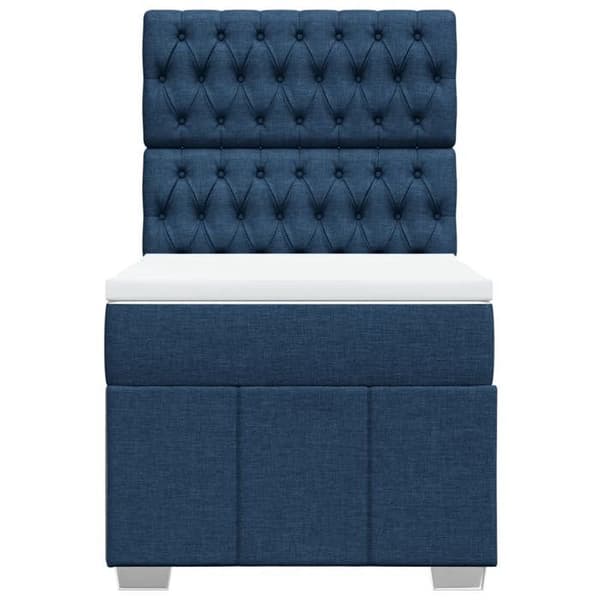 Maison Exclusive - Seng med lameller og madras Blå 100x200 cm Stof
