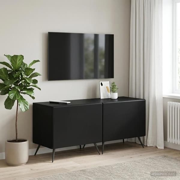 Maison Exclusive - TV-möbel Svart Ingenjörsträ