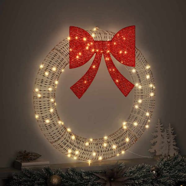 Maison Exclusive - Couronne Vit varm 75 x 75 x 8 cm PET 60 LED Vit varm