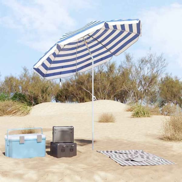 Maison Exclusive - Haveparasol 240 cm polyester 170T Blå og Hvid