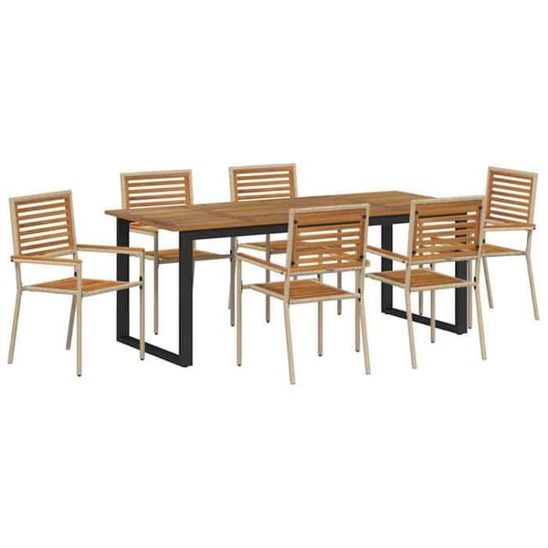 Maison Exclusive - 7 dele have spisebordssæt Beige beige