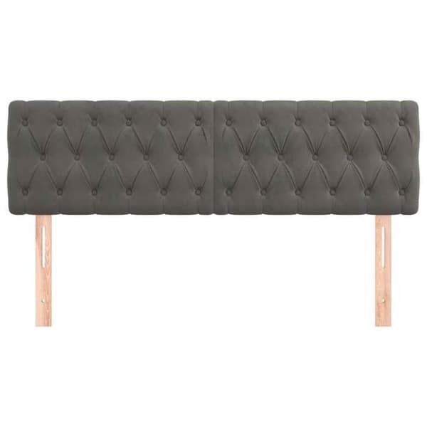 Maison Exclusive - Mörkgrå sänggavlar 144x7x78/88 cm Sammet Mörkgrå