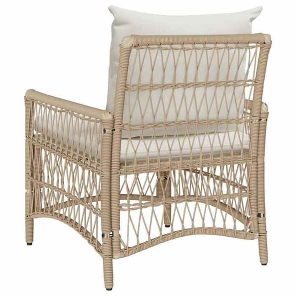 Trädgårdsstol - MAISON EXCLUSIVE - Maison Exclusive - Beige - Polyrotin - Pulverlackerad stålram beige