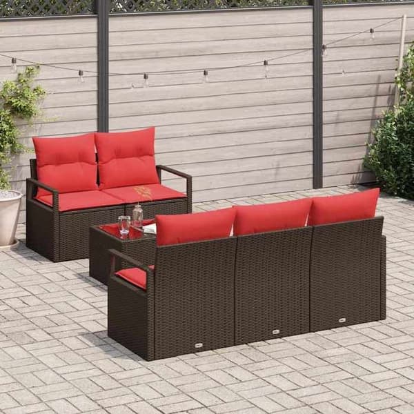 Maison Exclusive - Trädgårdsoffmöbelset 6 delar 5-sits