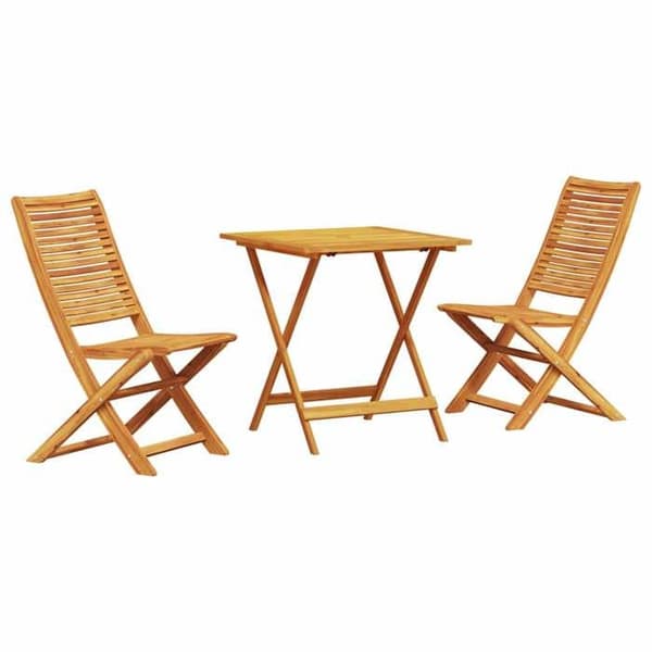 Maison Exclusive - Fällbart bistroset 3 delar Brun Massivt Akaciaträ