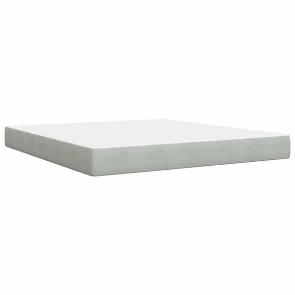 Maison Exclusive - Boxspring säng med madrass Ljusgrå 180 x 200 cm Sammet Ljusgrått