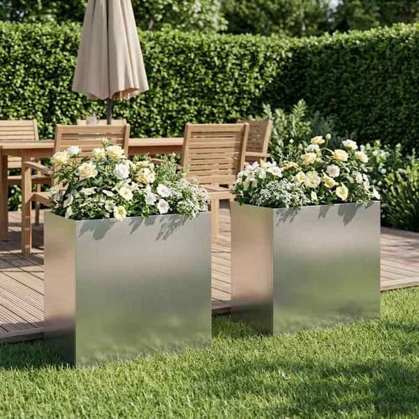 Maison Exclusive - Puutarhakori 2 kpl Hopea 50 x 30 x 40 cm Silver