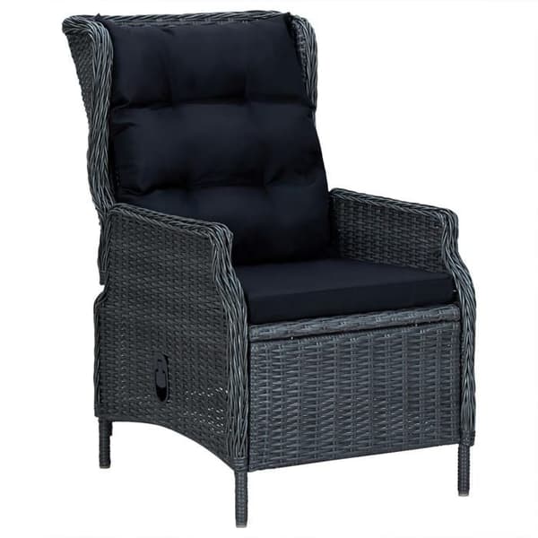 Maison Exclusive - Trädgårdsset 7 delar Mörkgrå Flätad resin
