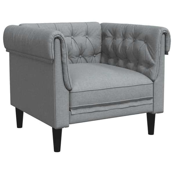 Maison Exclusive - Chesterfield fåtölj i ljusgrått tyg Ljusgrått