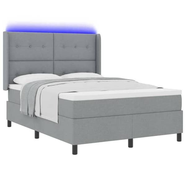 Maison Exclusive - LED-jousipatja Harmaa 140 x 190 cm kangas Ljusgrått
