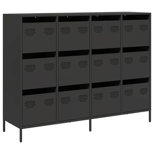 Maison Exclusive - Buffet sort 135x39x103,5 cm koldvalset stål