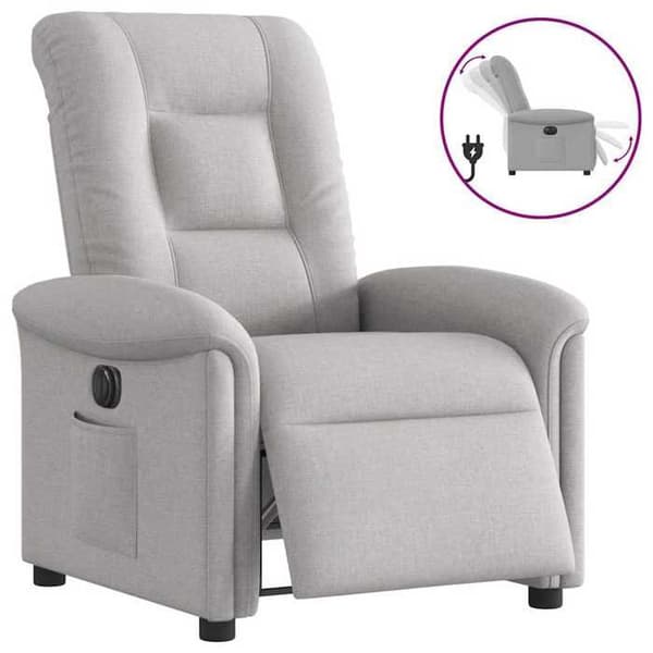 Maison Exclusive - Elektrisk recliner i lysegrå stof