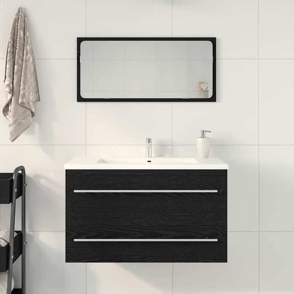 Maison Exclusive - Underskabs møbel i sort eg 80 x 38,5 x 48 cm ingeniørtræ