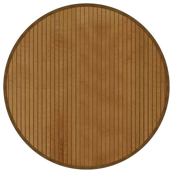 Tæppe - MAISON EXCLUSIVE - Rund 60 cm - Bambus & PP - Antiskrid - Brun brun