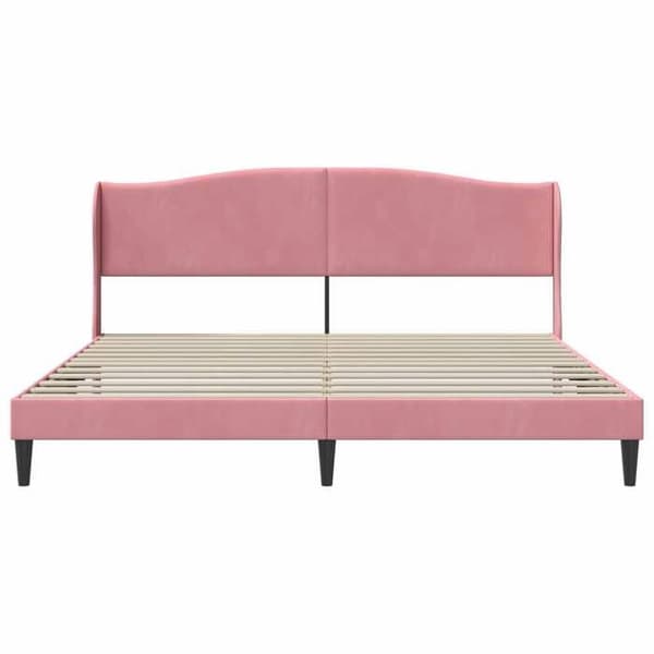 Maison Exclusive - Sänkykehys ruusupäällysteellä 200 x 200 cm Sametti Ros
