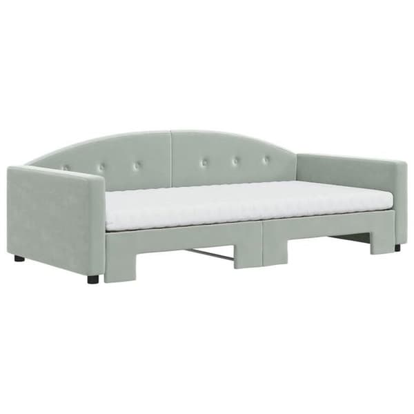 Maison Exclusive - Dagbädd och utdragssäng med ljusgrå madrass 100x200 cm sammet