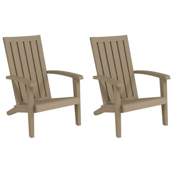 Maison Exclusive - Adirondack havestole sæt af 2 lys brun PP ljusbrun