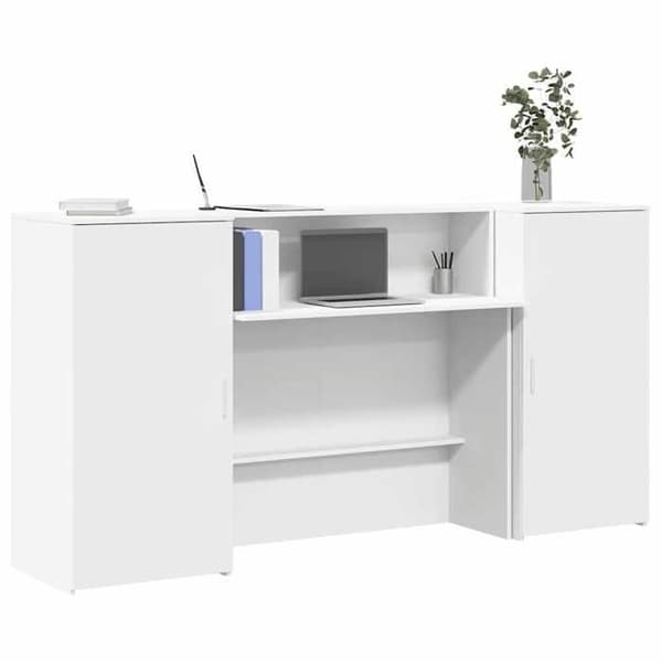 Maison Exclusive - Vit receptionsdisk 200x50x103,5 cm ingenjörsträ