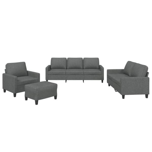 Maison Exclusive - Sæt af 4 sofaer med puder Mørkegrå Stof