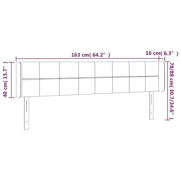 Maison Exclusive - LED-päätyharso Tummanharmaa 163x16x78/88 cm Sametti mörkgrå