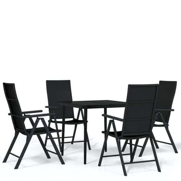 Maison Exclusive - 5 osan musta puutarhakalustesarja