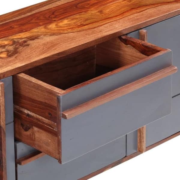 Maison Exclusive - Harmaa buffet 120x30x55 cm massiivipuuta Grå