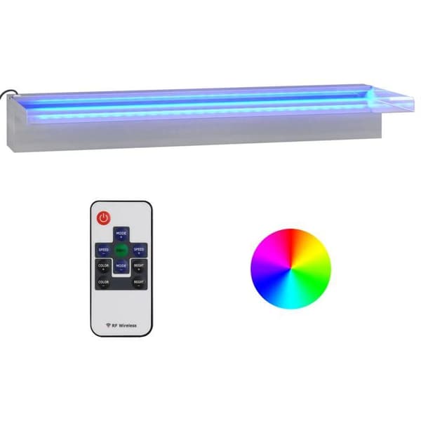 Maison Exclusive - Utlopp för vattenfall med RGB LED Rostfritt stål 60 cm Silver